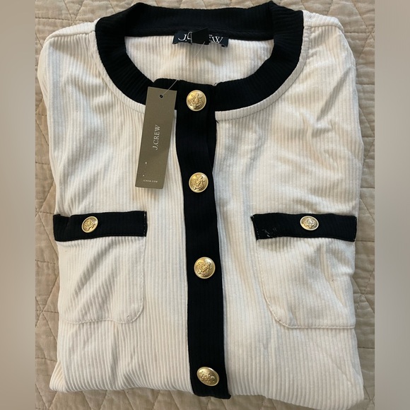 J. Crew Vintage rib lady jacket in Ivory & Black Size M NWT $79.50 - Picture 5 of 8